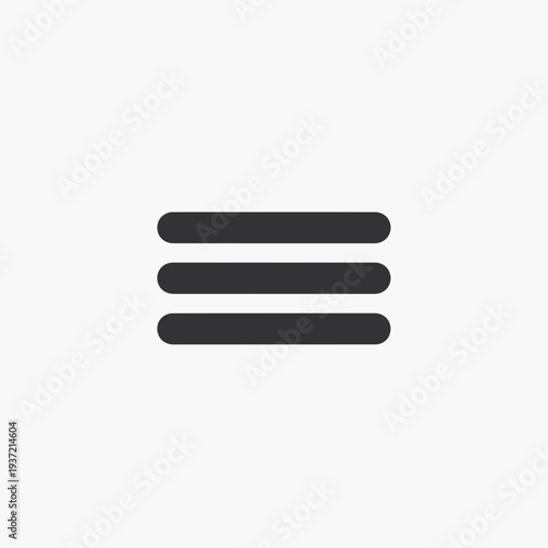 Hamburger menu icon, universal symbol for navigation and options in web and app design.