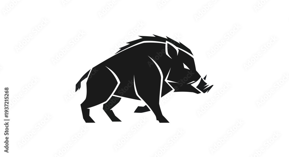 Obraz premium Stylized silhouette of a wild boar