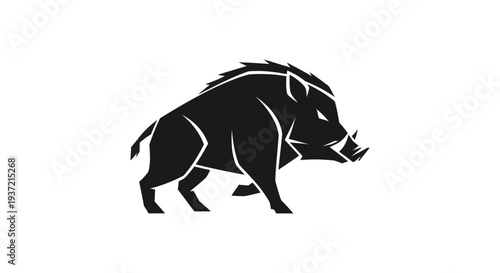 Stylized silhouette of a wild boar