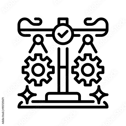 Resource Allocation Line Icon, Outline Symbol for Budget Distribution, Asset Management, Funding Division, Task Assignment, and Capital Sharing. Vector Sign Icon.