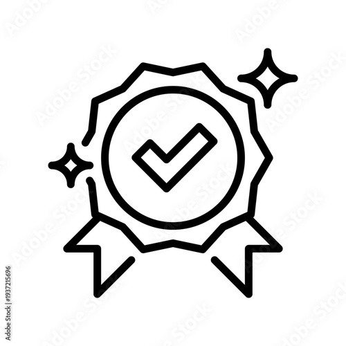 Quality Control Line Icon, Outline Symbol for Standard Inspection, Product Testing, Assurance Verify, Good Approval, and Compliance Check. Vector Sign Icon.