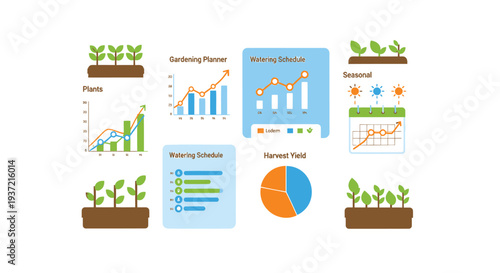 Set of 9 business infographic elements vector