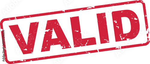 Red Grunge VALID Rubber Stamp Label Vector