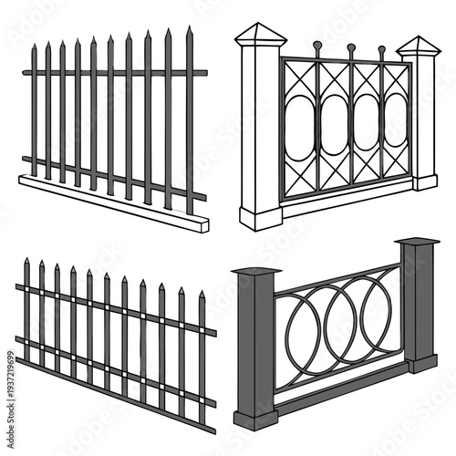 metal garden fence, wrought iron fence, decorative iron fencing, ornamental metal railings, black metallic palisade, decorative iron gates, wrought iron balcony, metal fence design, black iron fencing