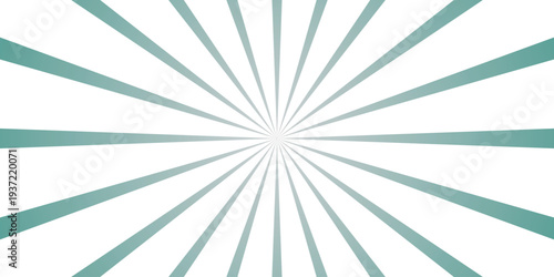 Cool teal and white radial burst background with gradient stripes radiating from a central point for refreshing design and graphic elements