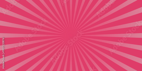 Vibrant Pink Radial Burst Background with Alternating Stripes and Sunburst Effect for Graphic Design and Branding Projects Keywords: pink, radial, burst, background, stripes, sunburst, vintage