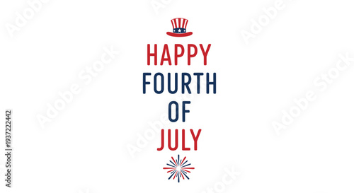 Happy Fourth of July patriotic text vector