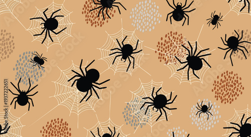 Halloween spider web pattern vector
