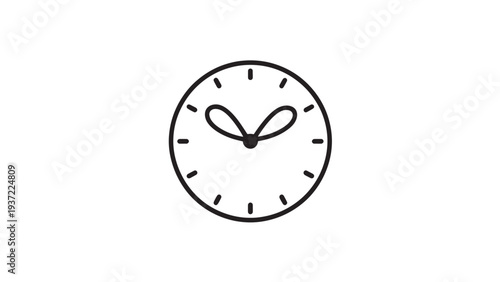 Analog Clock Time 9 13 Clock Face Line Vector Minimalist Time Icon