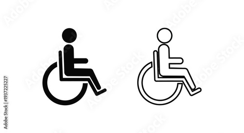 Accessible wheelchair bathroom icons Vector