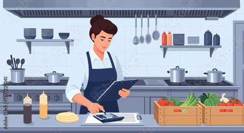 Chef Preparing Food Kitchen.