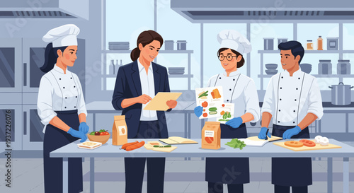 Chefs Preparing Food Together.