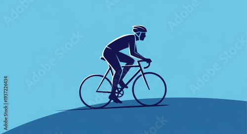 Cyclist Riding a Bicycle on a Smooth Path.