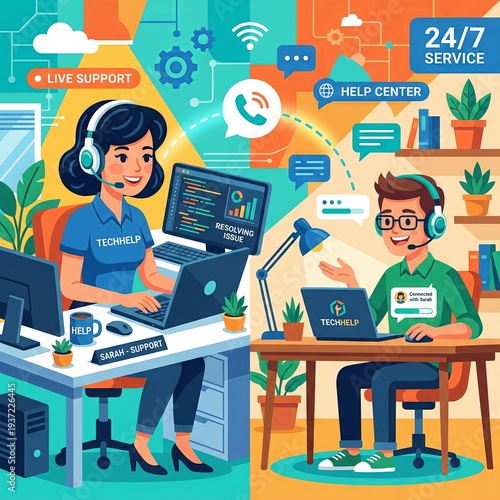 Customer Support Team Providing 247 Assistance.