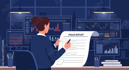 Man Analyzing Financial Report.