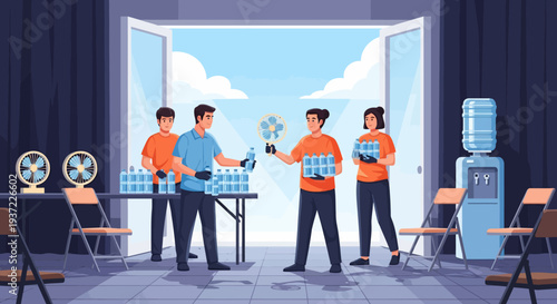 Office Workers Receiving Packages.