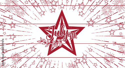 July 4th star burst vector graphic