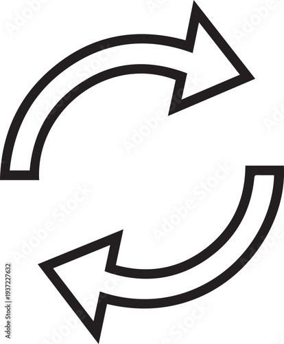 Circular arrows forming a recycling symbol