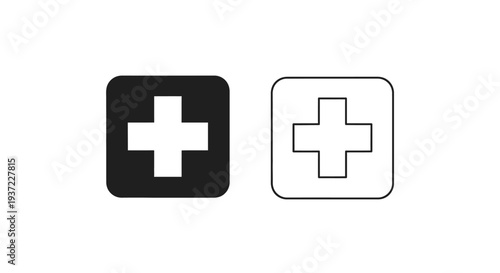 Modern plus symbol icons set Vector