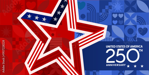 250th anniversary of the united states of america, abstract blue background with star design