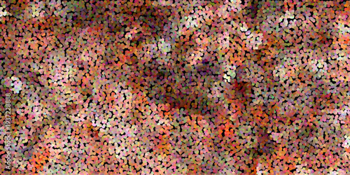 Vibrant abstract mosaic of colorful dots on a black background with a textured pattern vector