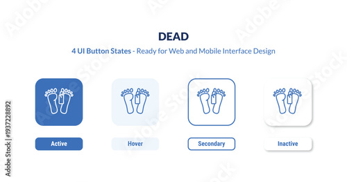 dead 4-state UI button. Outline icon kit from medical collection. Thin linear dead, death, people editable vector. Minimal dead sign for web and mobile interface