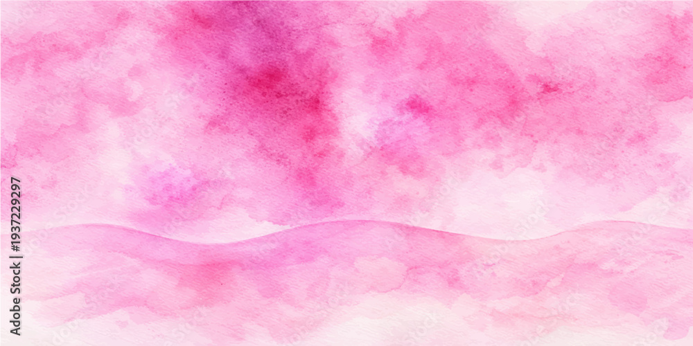 Fototapeta premium A soft abstract pink background with bubbles features a textured purple and red paint design on grunge paper and silk fabric for a light watercolor wallpaper illustration
