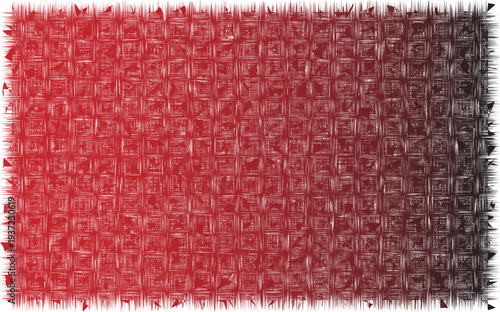 Red knitted wool fabric texture background with detailed textile pattern and rough material surface