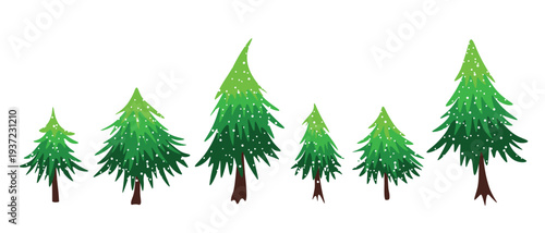 The Christmas tree with balls, garland, snowflakes. Winter illustration for fabric, textile wallpaper, posters, gift wrapping paper. Merry Christmas and New year Vector.