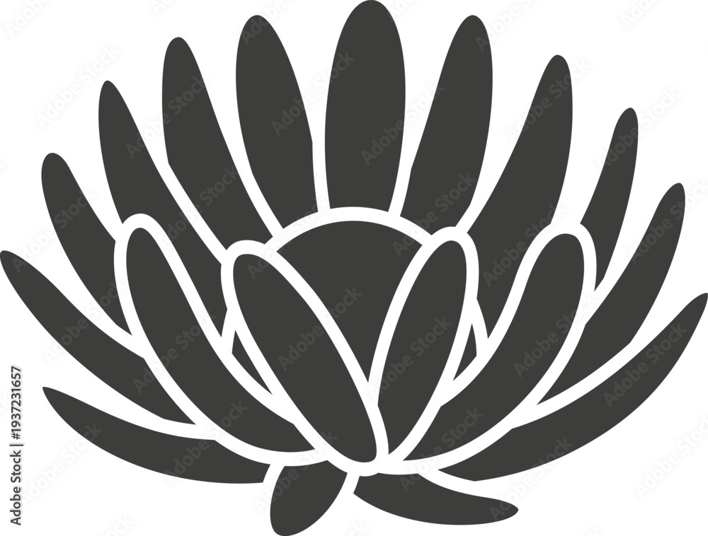 Fototapeta premium Decorative lotus shape. Flower logo. Blossom sign