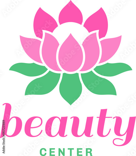 Beauty center color logo. Health care label