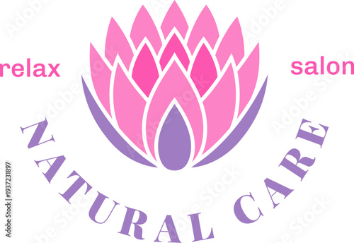 Natural care emblem. Spa relax salon logo