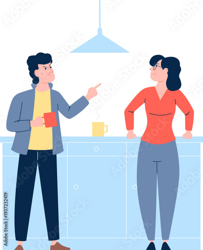 Angry talk icon. Home trouble. Family argue