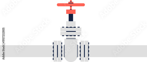 Gas pipe color icon. Industrial pipeline valve