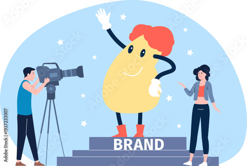 Brand mascot creation. Company business character presentation