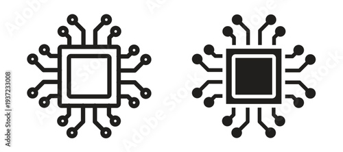 AI chip icon vector design template and illustration EPS10.