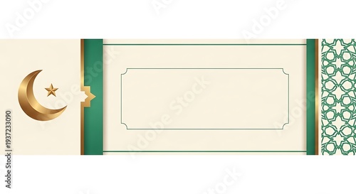 Wallpaper Mural Green and gold Eid card with crescent moon and star Torontodigital.ca