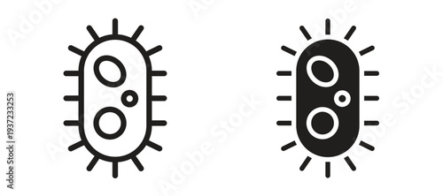 Bacteria icon vector design template and illustration EPS10.