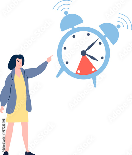 Deadline concept. Work time alarm clock color icon