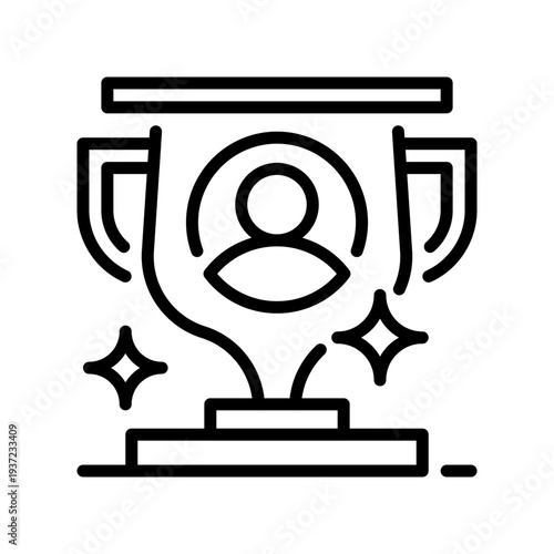 Employee of the Month Line Icon, Outline Symbol for Staff Recognition, Performance Award, Achievement Celebration, Best Worker, and Motivation Reward. Vector Sign Icon.