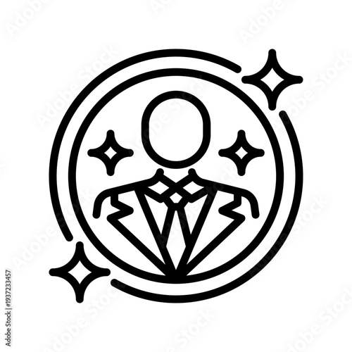 Employee Profile Line Icon, Outline Symbol for Personnel Record, Human Resource, Staff Identity, Job Application, and Worker Information. Vector Sign Icon.