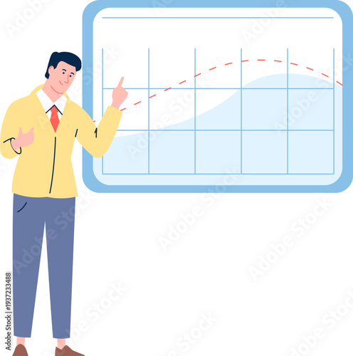 Business report graph. Performance monitoring color icon