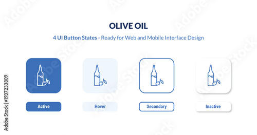 tablecloth 4-state UI button. Outline icon kit from kitchen collection. Thin linear tablecloth, table, cover editable vector. Minimal tablecloth sign for web and mobile interface