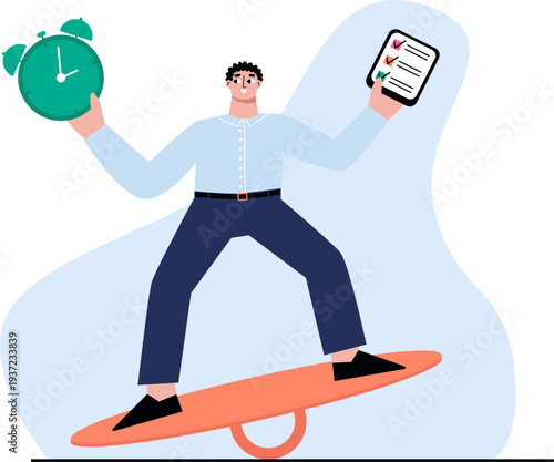 Effective work task management process color icon.