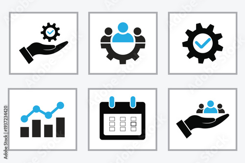 Business icon black on white vector illustration. Easily changes to any color