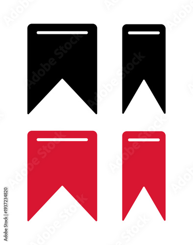 Bookmark ribbon icons in black and red for web interface design Free Download Bookmark ribbon icons in black and red for web interface design - GFXLoad