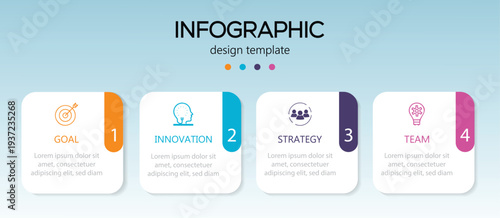 Presentation business infographic template with 4 options. Can be used for info graphics, flow charts, presentations, web sites, banners, printed materials. Vector illustration.