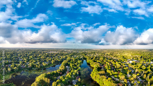 Wallpaper Mural Aerial view of Cedarburg town at sunset, Wisconsin Torontodigital.ca