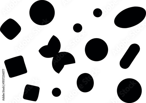 Black and white abstract vector background with cat paw print pattern design