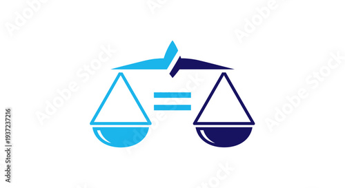 Abstract Concept of Balance and Justice Presented with a Modern Geometric Design